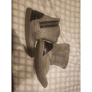 Ugg Australia 1004271 Women's Sheepskin Glitter Zip US 7 Black Ankle Boots